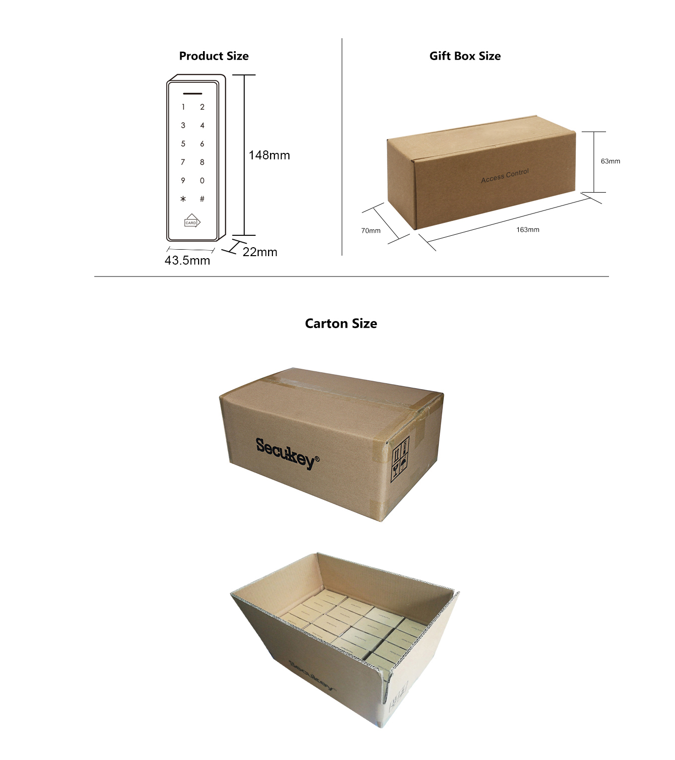 Package of Wiegand Keypad and Tag Reader