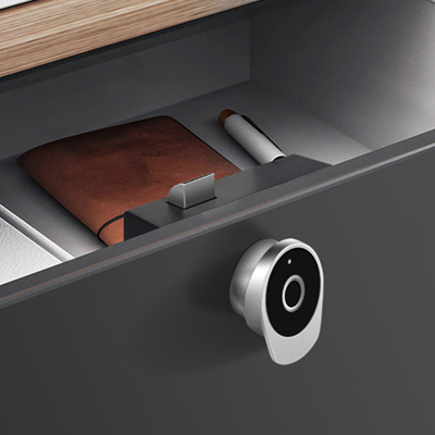 Battery operated cabinet lock with no wiring installation