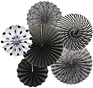 Black and white paper fan decoration