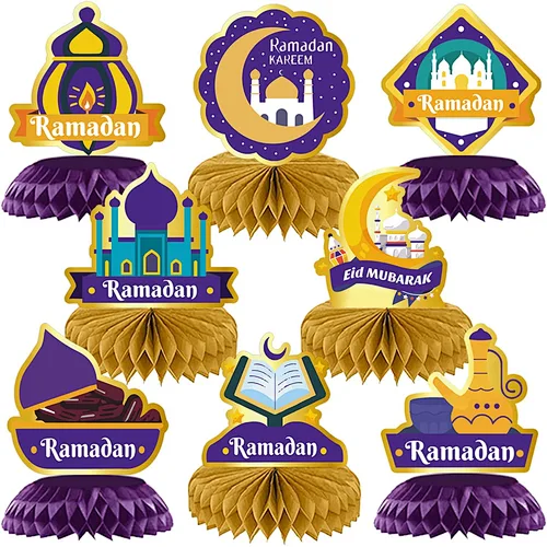 Ramadan Mubarak table topper decoration Honeycomb