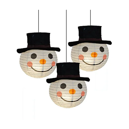 Light up paper snowman Light up Christmas paper lantern