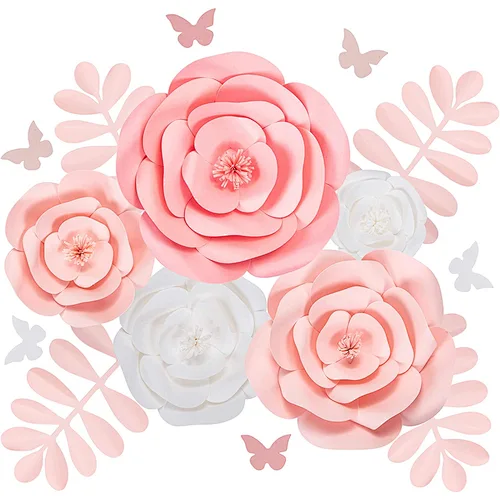 HKH Wall Wedding Bridal Shower Baby Shower Handmade & Assembled Large 3D Paper Flowers Decorations
