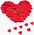 heart table confetti