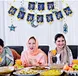 blue color Set Banner Religious Hanging Swirl for Eid Mubarak party
