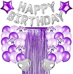 purple theme birthday party decoration