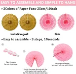pink and golden theme party decoration paper sets