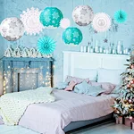Frozen theme party paper lantern and paper fan sets