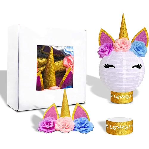 HKH Birthday Baby Shower Wedding Party Decor Unicorn  DIY table decoration Paper Lanterns