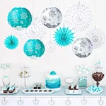 Frozen theme party paper lantern and paper fan sets