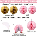pink and golden theme party decoration paper sets