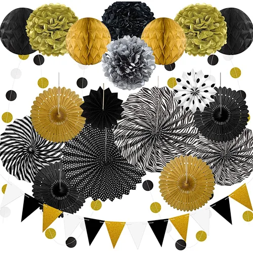 Black and Golden theme decoration paper kits