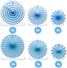 blue theme party decoration papre fan