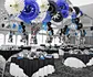 tissue black blue paper garland party decorations