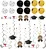 black and Gold Graduation Decorations sets