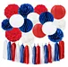 Navy Blue Red White theme paper party decoration sets