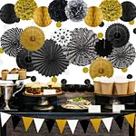 Black and Golden theme decoration paper kits