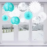 Frozen theme party paper lantern and paper fan sets