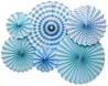 blue theme party decoration papre fan