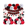 red black white theme graduation party decoration