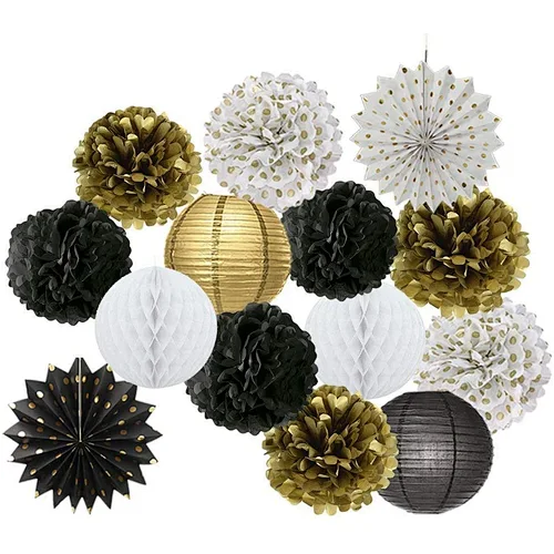 gold stamp printing theme new year decoration paper ornament