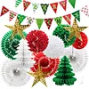 Christmas party decoration Star Lanterns Paper Fans paper honeycomb