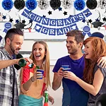 Blue and Silver graduation  celebration party decoration