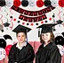 red black white theme graduation party decoration
