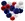 Blue Red White Paper Pom Poms Honeycomb Balls  American national  Lanterns
