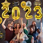 golden foil balloon for new year decoration
