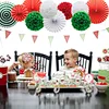 red green and white color paper christmas decoration