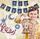 blue color Set Banner Religious Hanging Swirl for Eid Mubarak party