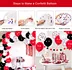 red black white theme graduation party decoration