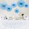 blue theme party decoration papre fan