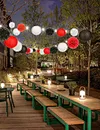 black red white combine christmas paper decoration ornament
