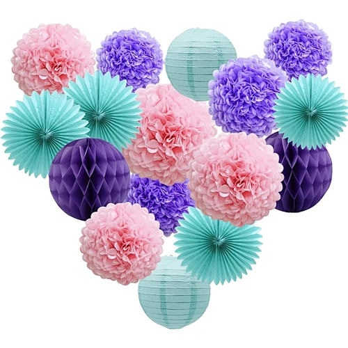 Wedding Birthday Baby Shower Frozen Party Supplies Paper Pom Poms Honeycomb Lanterns Sets
