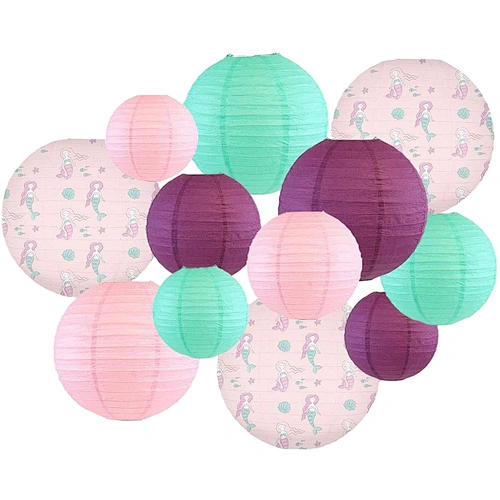Mermaid theme party decoration paper lantern