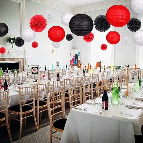 black red white combine christmas paper decoration ornament