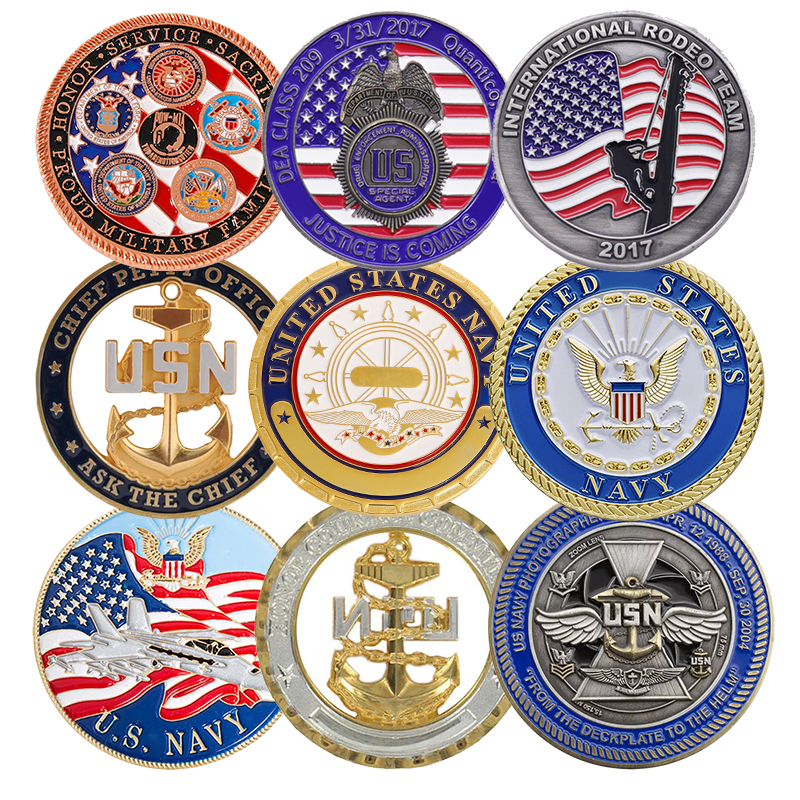 China factory custom 3d navy challenge coin