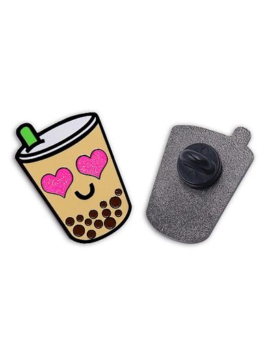 boba enamel pin