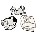 black cat enamel pin custom
