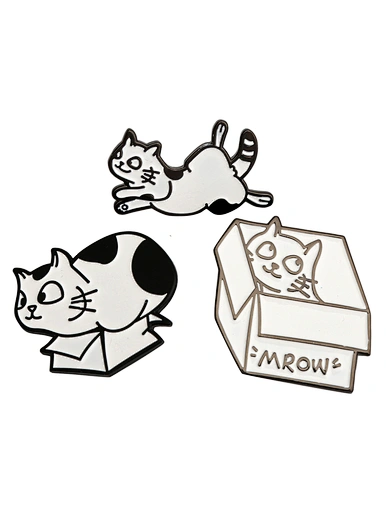 black cat enamel pin custom