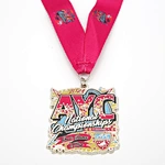 HIGH QUALITY CUSTOM AYC NATIONAL CHAMPIONSHIP DANCE MEDAL WITH RIBBONS