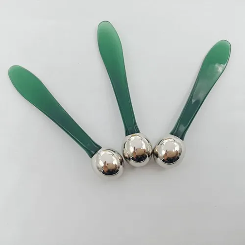 Green plastic handle anti wrinkle eye cream massage mixing spatula cosmetic spatula mental skincare tools