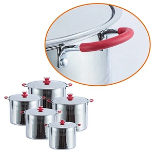 Kitchen appliances 10pcs stainless steel straight shape casserole set cookware & stock &cooking pot set