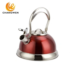 Utensilios de cocina pintura roja 3L Tetera de acero inoxidable