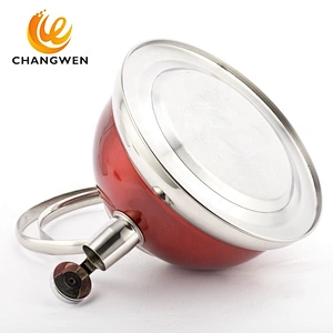 Utensilios de cocina pintura roja 3L Tetera de acero inoxidable