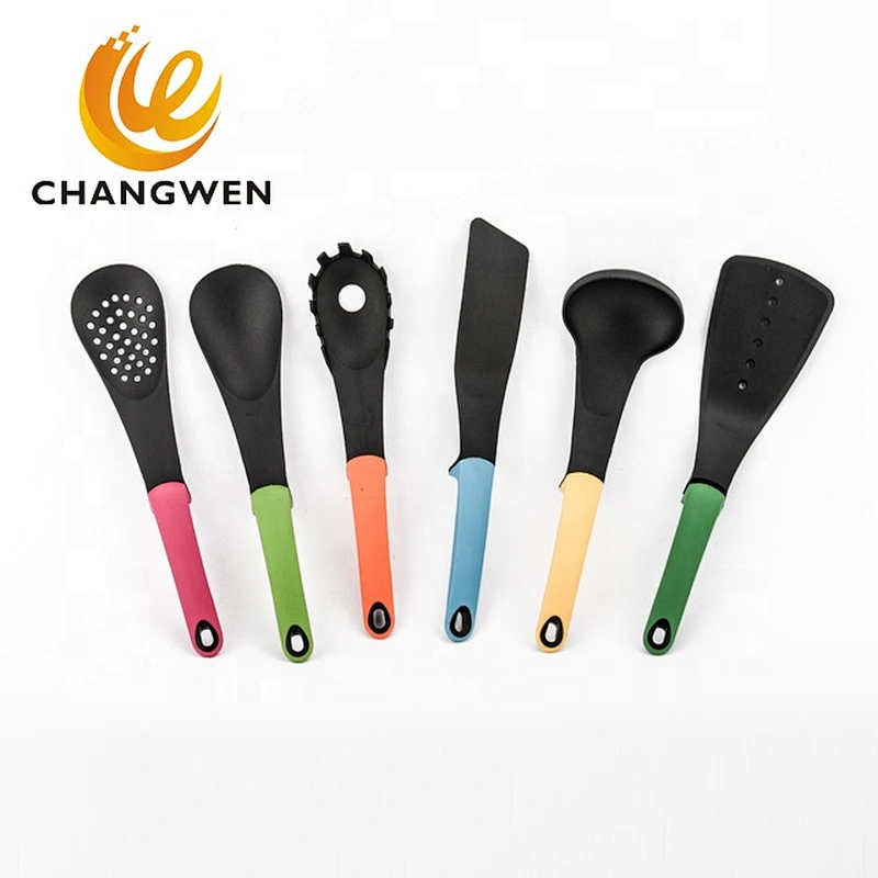 Camping cookware kitchen utensil 6pcs nylon kitchen tools with silicone handle