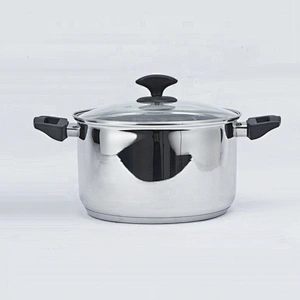 Kitchenware accessory 18cm casserole stainless steel soup pot with glass lid