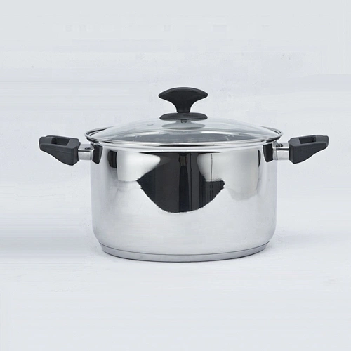 Kitchenware accessory 18cm casserole stainless steel soup pot with glass lid