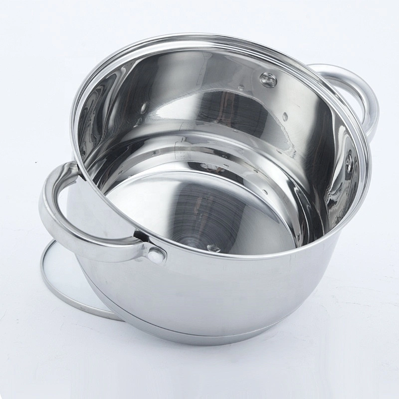 German style industrial the palm cooking pot stainless steel cookware kitchenware single sauce Pot with glass lid
